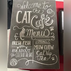 Cat Café Chalkboard Sign